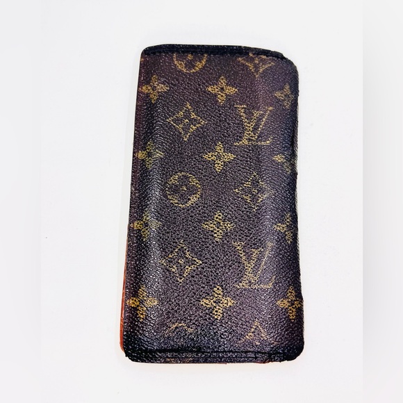 Vintage LV Louis Vuitton Brown & Gold Monogram Checkbook Card Wallet Case - Picture 6 of 6